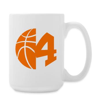NON. 4 BASKETBALL NUMÉRO 4 BASKETBALL 4E ANNIVERSAIRE - Grande tasse 440 ml - blanc - Droite