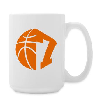 NR. 7 BASKETBALL NUMMER 7 BASKETBALL 7. GEBURTSTAG - Große Tasse 440 ml - Weiß - Rechts