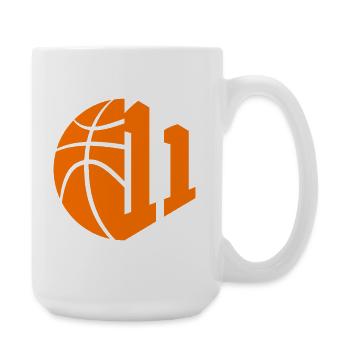 NUMMER 11 BASKETBALL 11. GEBURTSTAG - Große Tasse 440 ml - Weiß - Rechts