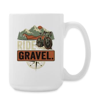 Ride Gravel Bike Mountains Bikepacking - Large Mug 440 ml - white - Right