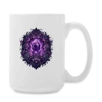 Lila Kristall Lotus Kreis - Große Tasse 440 ml - Weiß - Rechts