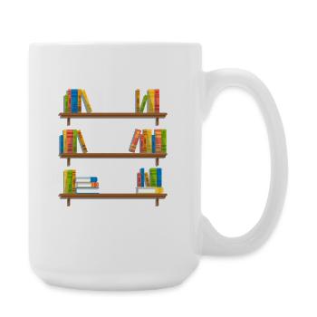 Reader Bookaholic Love Books Heartbeat – Book Read - Große Tasse 440 ml - Weiß - Rechts