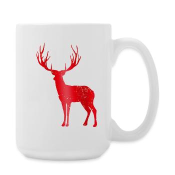 Deer with Antlers Vintage Deer Antler Design - Large Mug 440 ml - white - Right