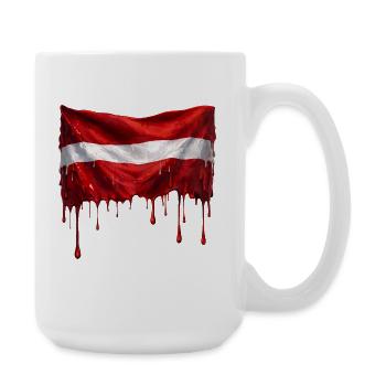 Latvian flag colorful color - Large Mug 440 ml - white - Right