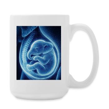 Blue Ultrasonic Baby in Womb - Large Mug 440 ml - white - Right