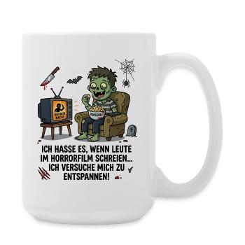 Zombie Horror Nacht Humor - Große Tasse 440 ml - Weiß - Rechts