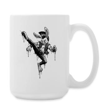 Heavy Metal Lapin de Pâques Rocker Lapin de Pâques Hardcore - Grande tasse 440 ml - blanc - Droite