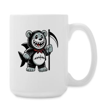 Grinsender Bär mit Sense - Große Tasse 440 ml - Weiß - Rechts