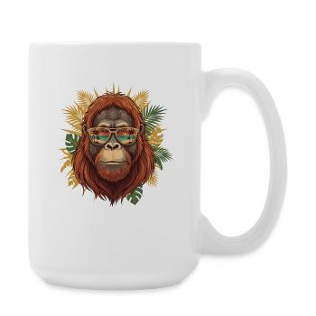Orang-Utan Sonnenbrille Tropenblick - Große Tasse 440 ml - Weiß - Rechts