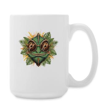 Caméléon à lunettes dans la jungle - Grande tasse 440 ml - blanc - Droite