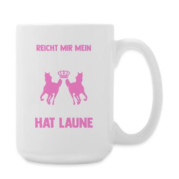 Reiten Pferdeliebhaber Reiterhof Pferde - Große Tasse 440 ml - Weiß - Rechts