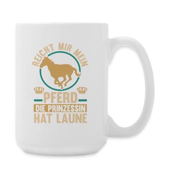 Reiten Pferdeliebhaber Reiterhof Pferde - Große Tasse 440 ml - Weiß - Rechts