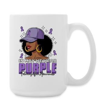In May We Wear Purple Fibromyalgia Awareness - Large Mug 440 ml - white - Right