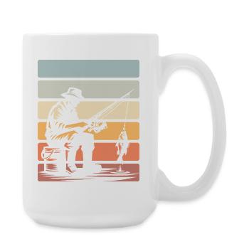 Angeln Angler - Große Tasse 440 ml - Weiß - Rechts