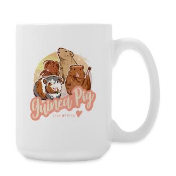 Portrait vintage de cochon d’Inde pour les amoureux des animaux - Grande tasse 440 ml - blanc - Droite
