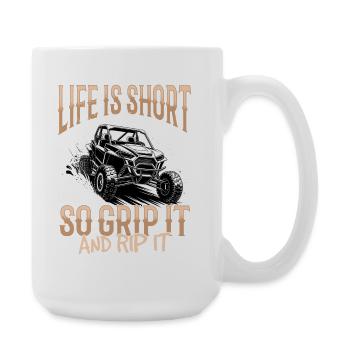 UTV Off Road Boy Men 4 Wheeler Side by side - Large Mug 440 ml - white - Right
