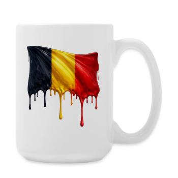 Belgische Flagge in bunten Farben - Große Tasse 440 ml - Weiß - Rechts