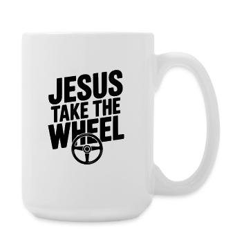 Jesus Take the Wheel - Large Mug 440 ml - white - Right