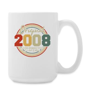 Original 2008 Vintage Vintage Birthday Retro - Large Mug 440 ml - white - Right