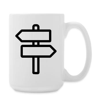 directional sign - Large Mug 440 ml - white - Right