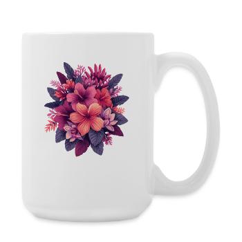 Fleurs tropicales d’hibiscus - Grande tasse 440 ml - blanc - Droite