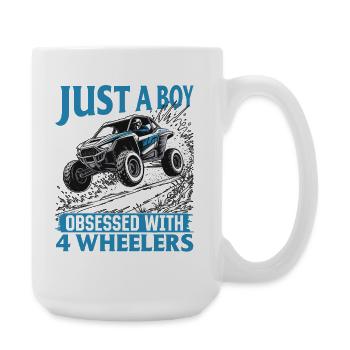 UTV Off Road Boy Men 4 Wheeler Side by side - Large Mug 440 ml - white - Right