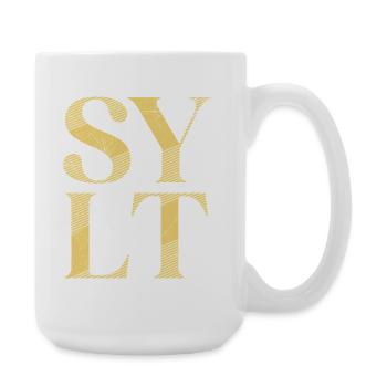 Nordsee Urlaub SYLT Insel Wattenmeer Lustiges - Große Tasse 440 ml - Weiß - Rechts