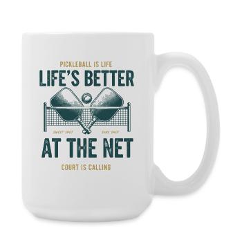 Pickleball-Spaßspieler Gurkenball-Netzbälle Bälle - Große Tasse 440 ml - Weiß - Rechts