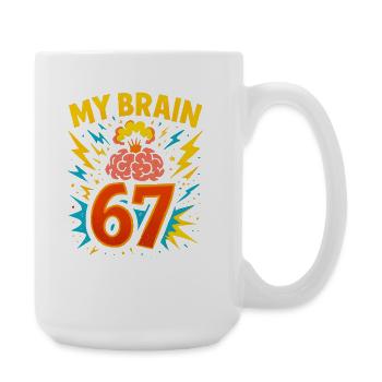 Six Seven Italian Brainrot Brain Humor Meme Funny - Large Mug 440 ml - white - Right
