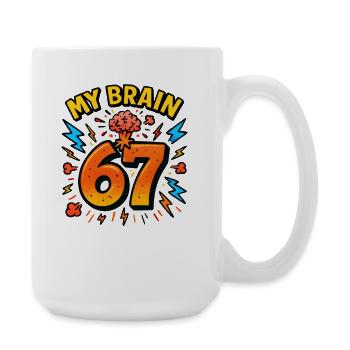 Six Seven Italian Brainrot Brain Humor Meme Funny - Large Mug 440 ml - white - Right
