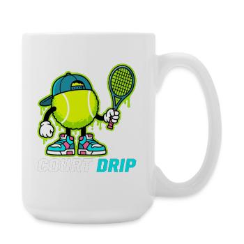 Dessin animé sur Court Tennis - Grande tasse 440 ml - blanc - Droite