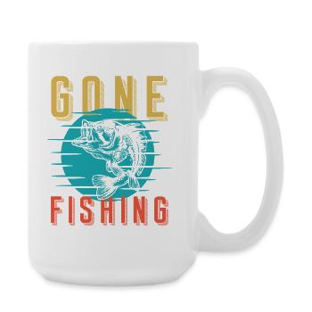 Gone Fishing Retro Splash - Große Tasse 440 ml - Weiß - Rechts