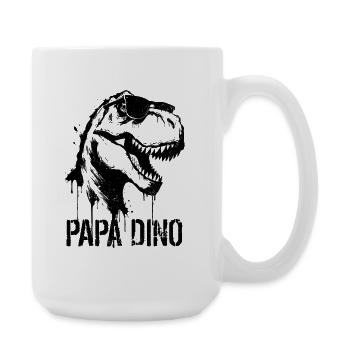 Papa Dino - T-Rex Dinosaur Father's Day - Large Mug 440 ml - white - Right