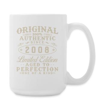 2008 Vintage Retro Geburtstagsgeschenk - Große Tasse 440 ml - Weiß - Rechts