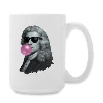 Isaac Newton mit Kaugummi und Sonnenbrille - Große Tasse 440 ml - Weiß - Rechts