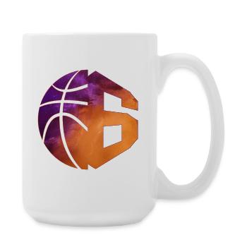 NUMMER 6 BASKETBALL 6. GEBURTSTAG - Große Tasse 440 ml - Weiß - Rechts