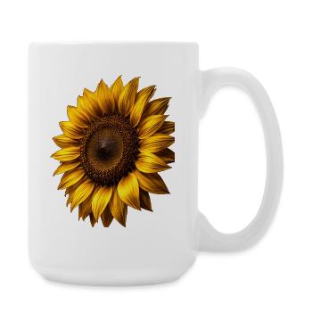 Yellow Sunflowers Flowers Sunflower Graphics - Large Mug 440 ml - white - Right