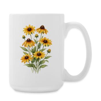 Yellow Sunflowers Flowers Sunflower Graphics - Large Mug 440 ml - white - Right