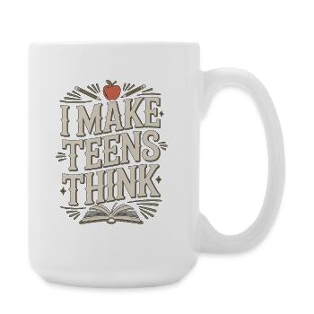High School Teacher I Make Teens Think Education - Large Mug 440 ml - white - Right