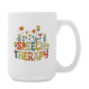 Speech Therapy SLP Therapist Retro Vintage - Large Mug 440 ml - white - Right