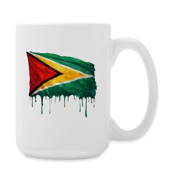 Guyana Flag Drop Art - Large Mug 440 ml - white - Right
