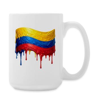 Colombian flag colors drop - Large Mug 440 ml - white - Right