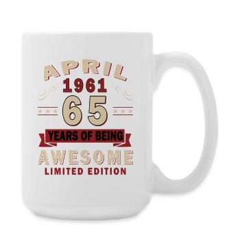 65th Birthday Gift Husband Vintage Car April 1961 - Large Mug 440 ml - white - Right