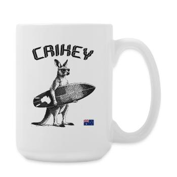 Crickey Kanguru Australia Surfing - Große Tasse 440 ml - Weiß - Rechts
