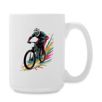 MTB Colored Mountain Bike Design for Boys - Large Mug 440 ml - white - Right