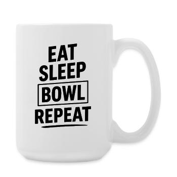 Eat Sleep Bowl Repeat Bowling Sport Fan - Große Tasse 440 ml - Weiß - Rechts