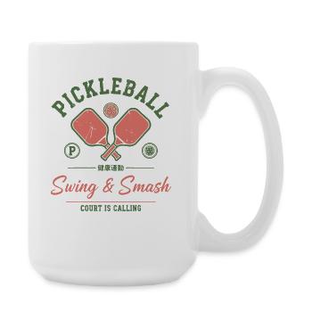 Pickleball Lustiger Schwung und Smash Court - Große Tasse 440 ml - Weiß - Rechts