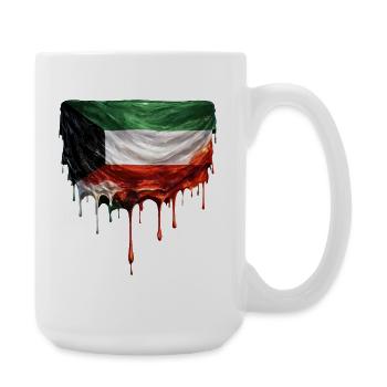 Kuwait Flag Dripping Art - Large Mug 440 ml - white - Right