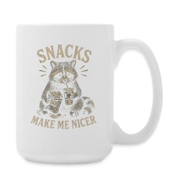 Snacks Make Me NICER Hungriger Waschbär Hunger - Große Tasse 440 ml - Weiß - Rechts