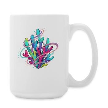 Neon Coral Swirl - Large Mug 440 ml - white - Right